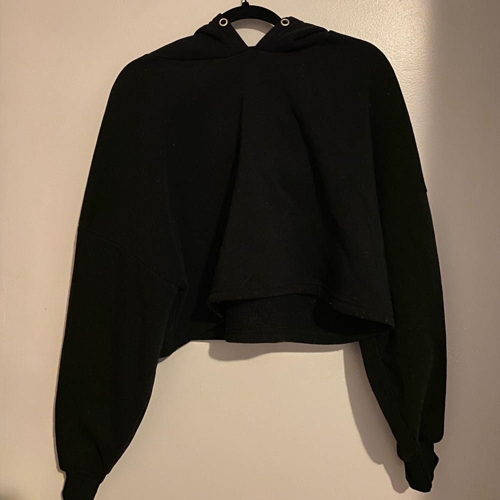 Black cropped Hoodie